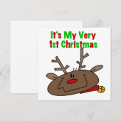 Cartes Pour Fêtes Annuelles Très 1er Noël de Renne (Devant / Derrière)