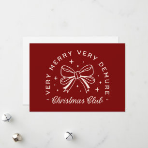Cartes Pour Fêtes Annuelles Très dérisoire club de Noël rouge preppy esthétiqu