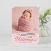 Cartes Pour Fêtes Annuelles Très joli script photo colorée (Debout devant)