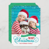 Cartes Pour Fêtes Annuelles Très joli script photo colorée (Devant / Derrière)