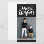Cartes Pour Fêtes Annuelles Très Joyeuse photo de Noël | Noir muet (Devant / Derrière)