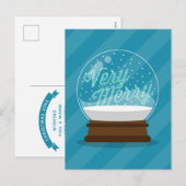 Cartes Pour Fêtes Annuelles TRÈS JOYEUX | Globe des neiges (Devant / Derrière)