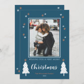 Cartes Pour Fêtes Annuelles Très Joyeux Noël Doodle Trees Photo moderne (Devant / Derrière)