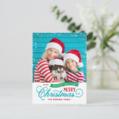 Cartes Pour Fêtes Annuelles Très Joyeux script de Noël photo (Debout devant)