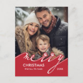 Cartes Pour Fêtes Annuelles Très Joyeux Script photo de Noël (Devant)