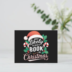 Cartes Pour Fêtes Annuelles Très Probable De Lire Un Livre À Noël
