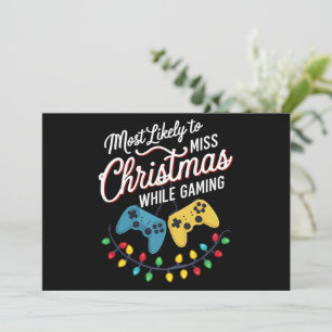Cartes Pour Fêtes Annuelles Très Probable De Manquer Noël En Jouant Gamer