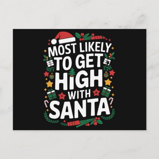 Cartes Pour Fêtes Annuelles Très Probable De S'Élever Avec Père Noël Christmas (Devant)