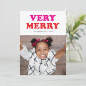 Cartes Pour Fêtes Annuelles Très typographie rétro joyeuse | Photo de vacances (Debout devant)