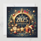 Cartes Pour Fêtes Annuelles Trésors intemporels : Accueillir 2025 dans Golden  (Devant)