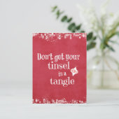 Cartes Pour Fêtes Annuelles Tresse dans une citation de Noël d'embrouillement (Debout devant)