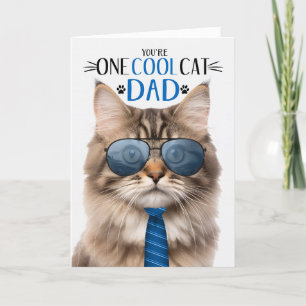Cartes Pour Fêtes Annuelles Tri Couleur Tabby Fête des pères Chat Un Cool Chat