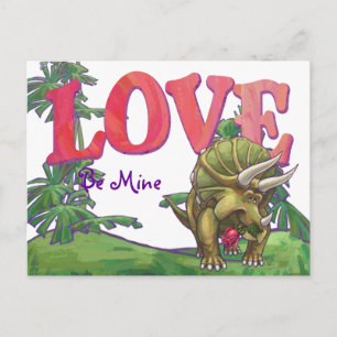 Cartes Pour Fêtes Annuelles Tricératops amoureux Saint Valentin