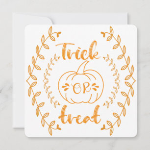 Cartes Pour Fêtes Annuelles Trick or treat dans un cadre de plantes