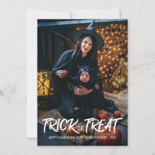 Cartes Pour Fêtes Annuelles "Trick or Treat" Photo de famille d'Halloween