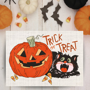 Cartes Pour Fêtes Annuelles Trick or Trick Halloween personnalisé Rétro Vintag