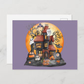 Cartes Pour Fêtes Annuelles Trick ou traitement Halloween Haunween Haunted Hou (Devant / Derrière)