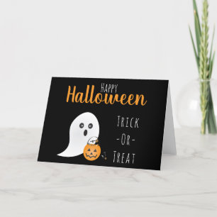 Cartes Pour Fêtes Annuelles Trick Ou Traiter Happy Halloween Ghost Éffrayant
