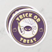 Cartes Pour Fêtes Annuelles Trick ou traiter l'araignée halloween style Starbu (Devant / Derrière)