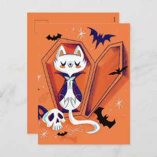 Cartes Pour Fêtes Annuelles Trick ou Treat Happy Halloween chat blanc