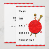 Cartes Pour Fêtes Annuelles Tricot Noël (Devant / Derrière)