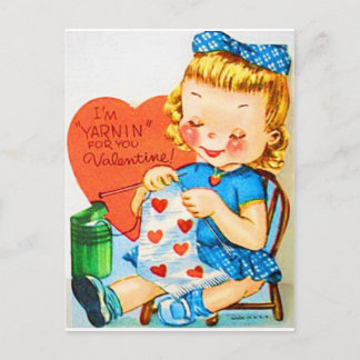 Cartes Pour Fêtes Annuelles Tricot vintage Valentine