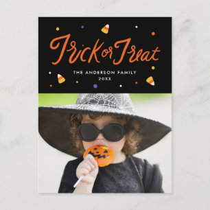 Cartes Pour Fêtes Annuelles Tricoter ou traiter la photo d'Halloween
