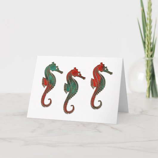 Cartes Pour Fêtes Annuelles Trio de Noël métallurgique (Devant)