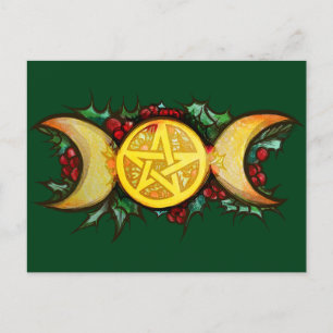 Cartes Pour Fêtes Annuelles Triple Moon Holly Yule Art
