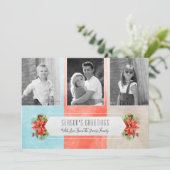 Cartes Pour Fêtes Annuelles Trois blocs couleur photo Noël (Debout devant)