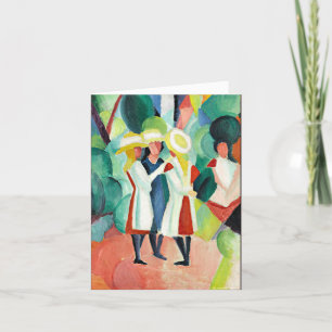 Cartes Pour Fêtes Annuelles Trois filles en Casquettes de paille jaune