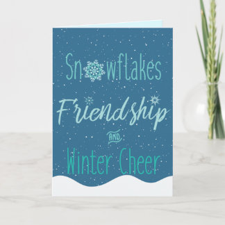 Cartes Pour Fêtes Annuelles Trois flocons de neige, amitié et fête d'hiver