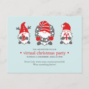 Cartes Pour Fêtes Annuelles Trois Gnomes amusants Fête virtuelle de Noël de