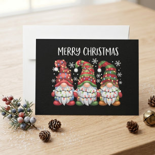 Cartes Pour Fêtes Annuelles Trois Gnomes Buffalo Plaid Rouge Noël
