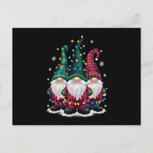 Cartes Pour Fêtes Annuelles Trois Gnomes Lumières de Noël Xmas Fêtes