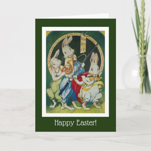 Cartes Pour Fêtes Annuelles Trois lapins musicaux parfaits pour Pâques (Devant)