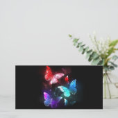 Cartes Pour Fêtes Annuelles Trois papillons brillants sur l'arrière - plan de (Debout devant)