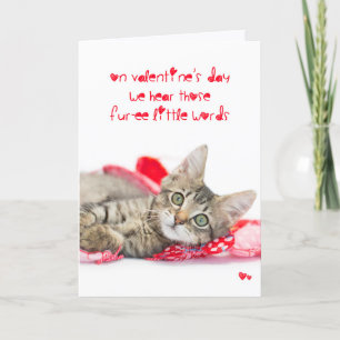 Cartes Pour Fêtes Annuelles Trois petits mots kitten Valentine