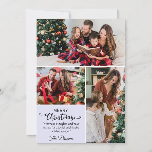 Cartes Pour Fêtes Annuelles Trois photo collage moderne mignon simple Noël (Devant)