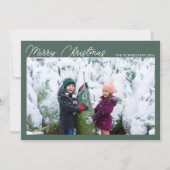 Cartes Pour Fêtes Annuelles Trois photos Collage vert Joyeux Noël (Devant)