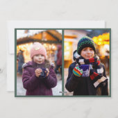 Cartes Pour Fêtes Annuelles Trois photos Collage vert Joyeux Noël (Dos)