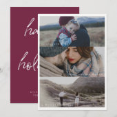 Cartes Pour Fêtes Annuelles Trois photos de Joyeuses fêtes (Devant / Derrière)