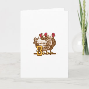 Cartes Pour Fêtes Annuelles Trois poules françaises