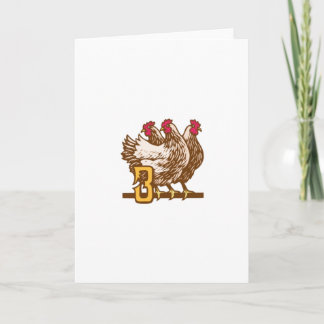 Cartes Pour Fêtes Annuelles Trois poules françaises