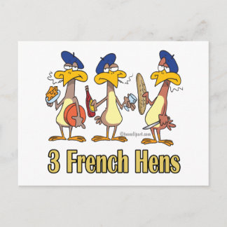 Cartes Pour Fêtes Annuelles trois poules françaises 3e jour de noël