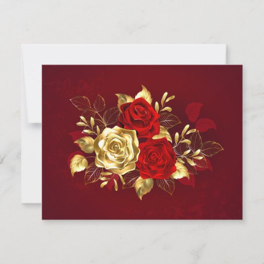 Cartes Pour Fêtes Annuelles Trois Roses de bijoux (Devant)