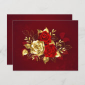 Cartes Pour Fêtes Annuelles Trois Roses de bijoux (Devant / Derrière)