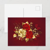 Cartes Pour Fêtes Annuelles Trois Roses de bijoux (Devant / Derrière)