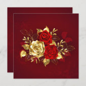 Cartes Pour Fêtes Annuelles Trois Roses de bijoux (Devant / Derrière)