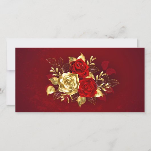 Cartes Pour Fêtes Annuelles Trois Roses de bijoux (Devant)